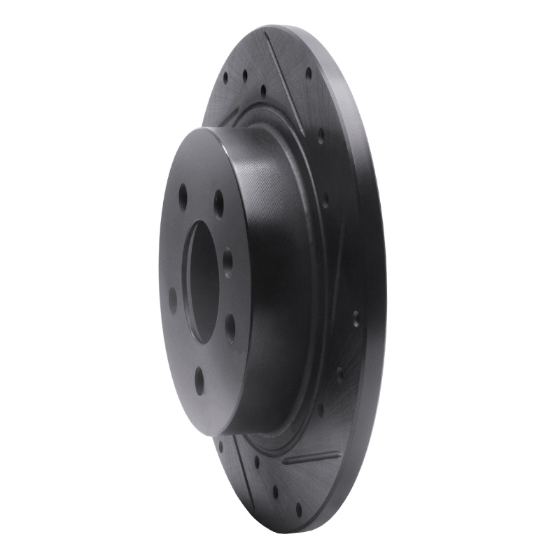 Buick Lucerne Brake Rotor (1) - Rear Right - R1 Concepts - Drilled & Slotted - Black - `06-`11